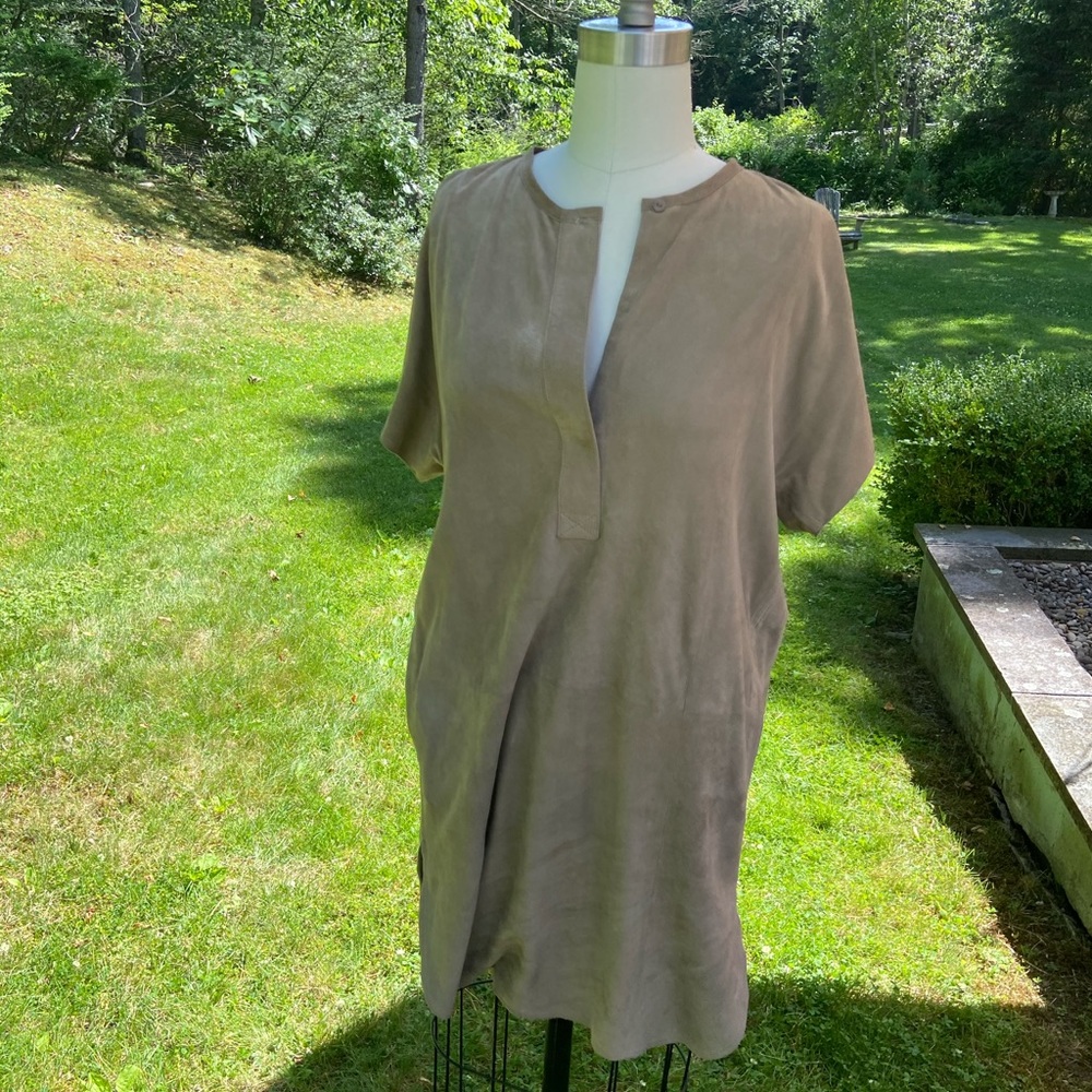 Velvet beige/tan VINCE baggy dress